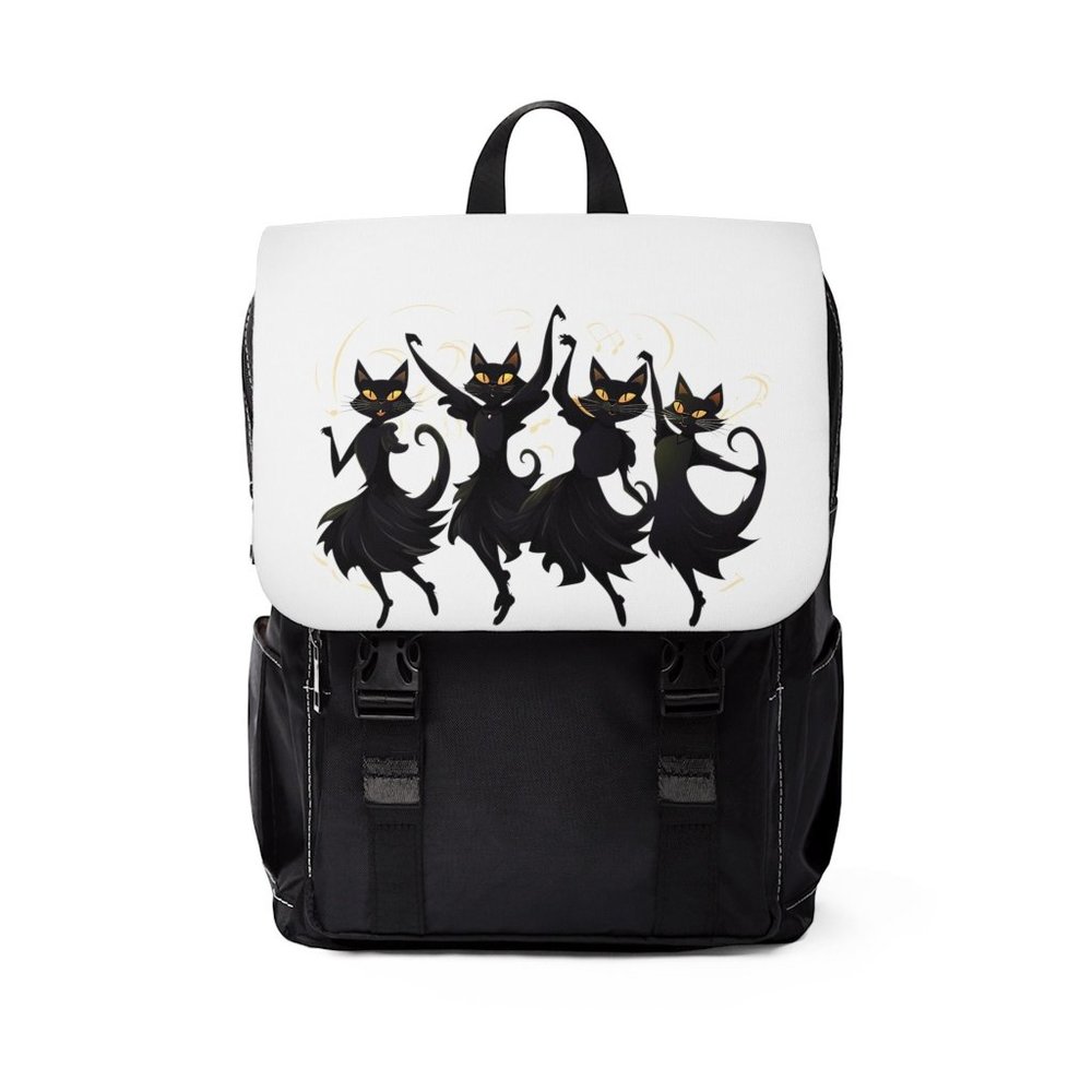 Black Cats Unisex Casual Shoulder Backpack, Canvas Shoulder Backpack Cute Cat